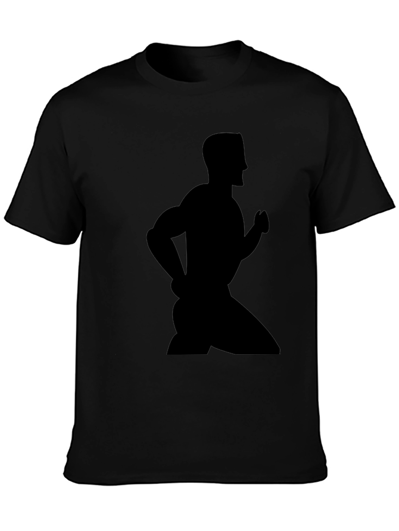 Mens Black T-Shirt - Running Silhouette Graphic Tee