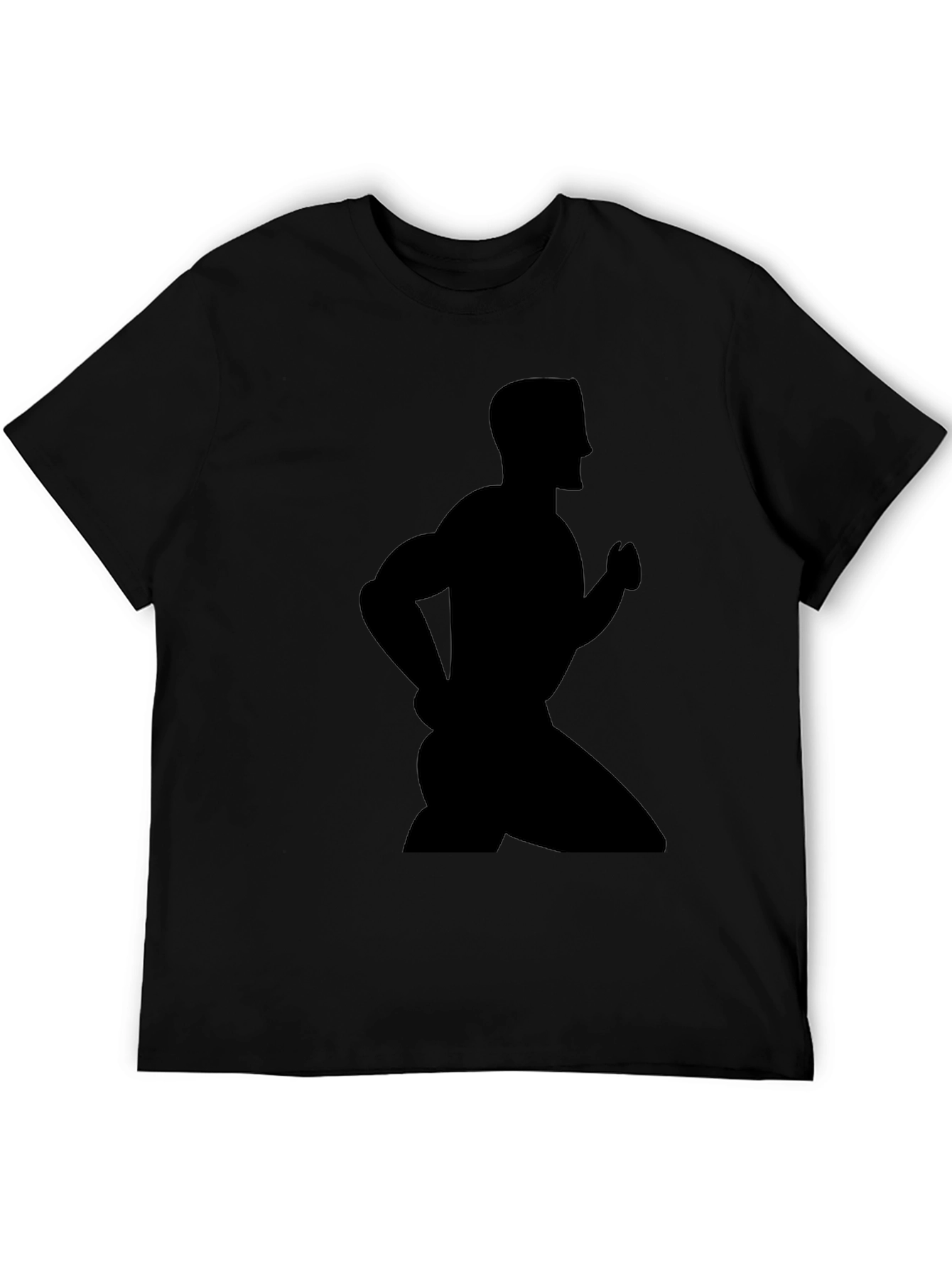 Mens Black T-Shirt - Running Silhouette Graphic Tee