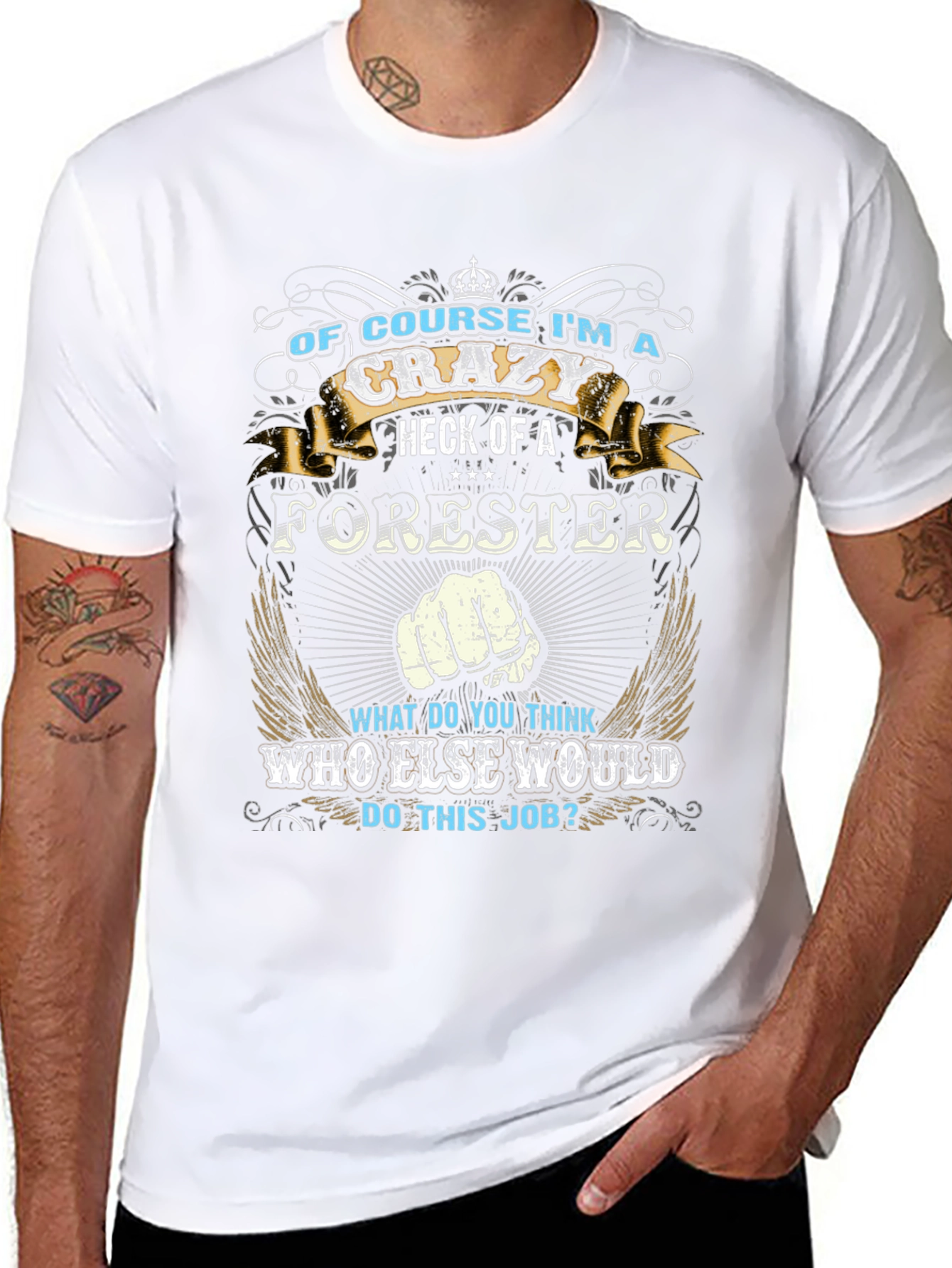 Crazy Forester Graphic T-Shirt - Novelty Tee