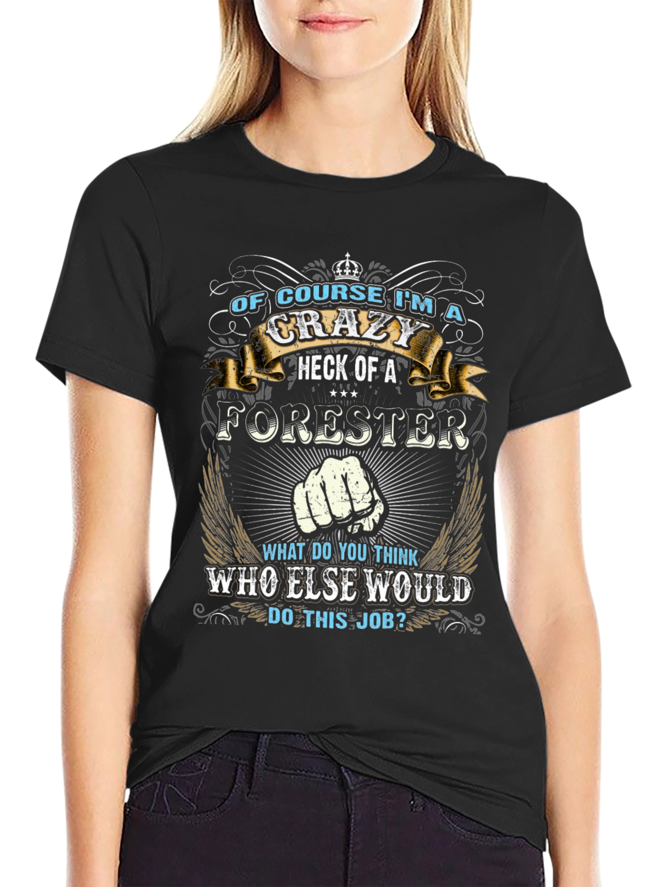 Crazy Forester Graphic T-Shirt - Novelty Tee