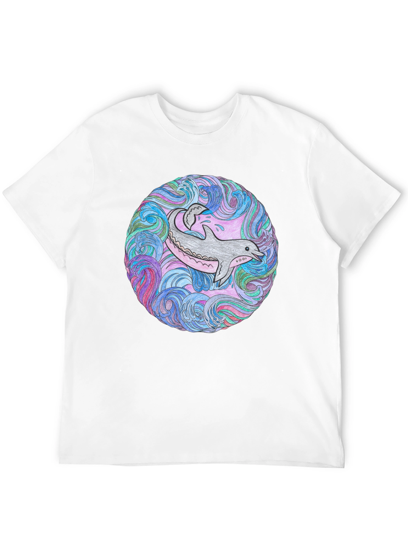 Dolphin Mandala Black T-Shirt