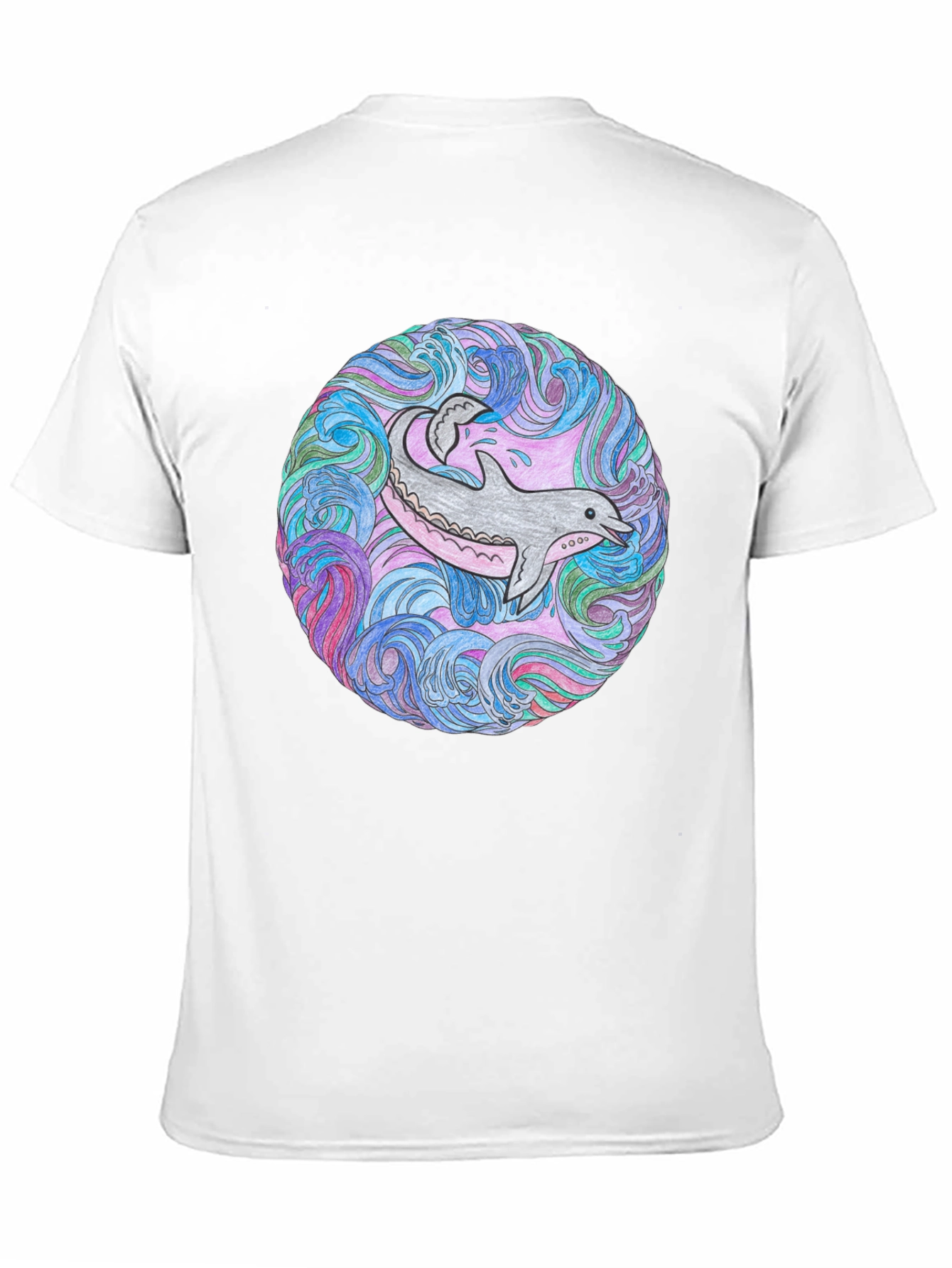 Dolphin Mandala Black T-Shirt