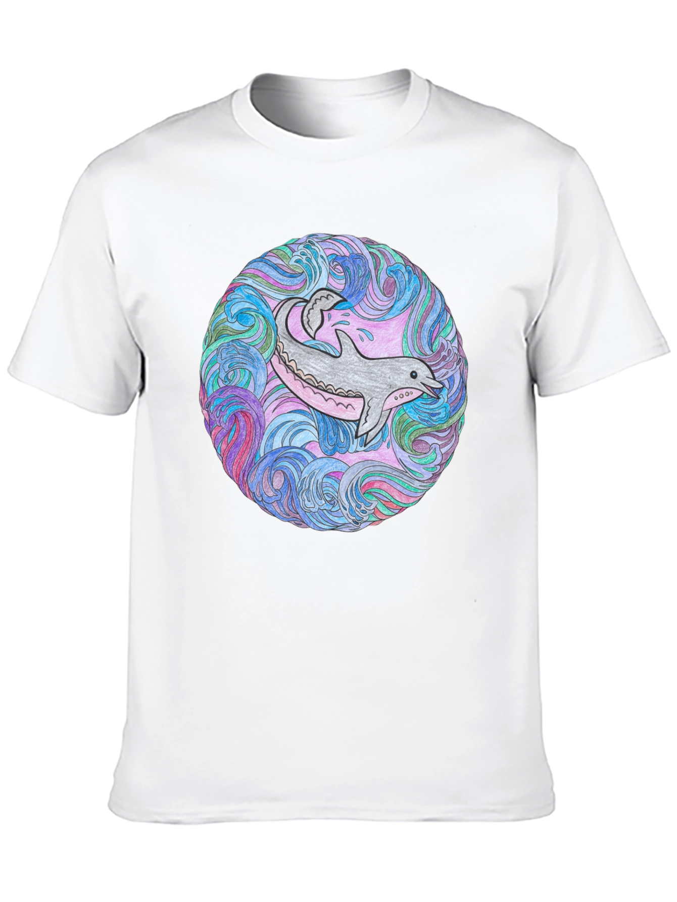 Dolphin Mandala Black T-Shirt