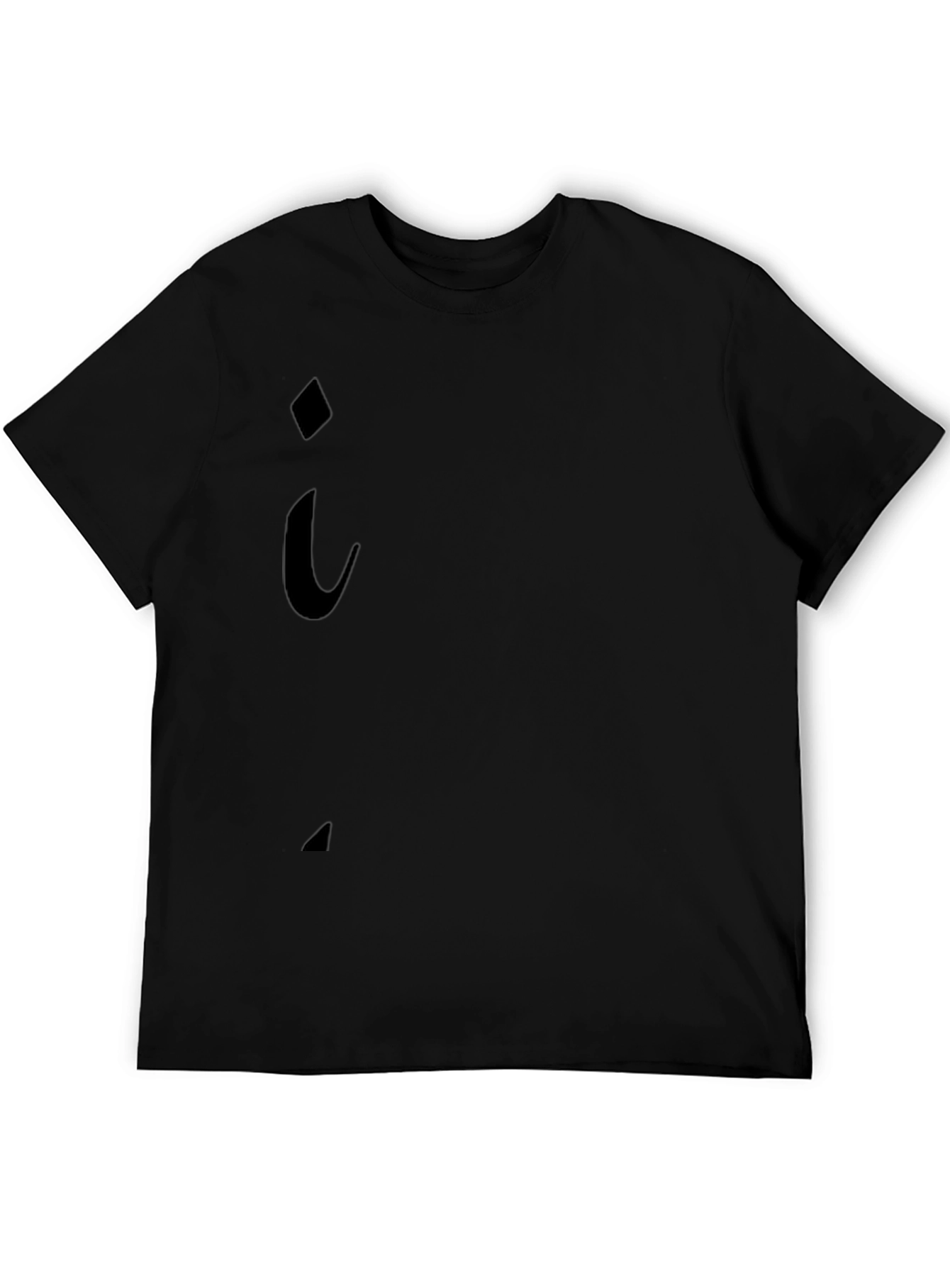 Mens Black Stylish Letter I T-Shirt Casual Wear