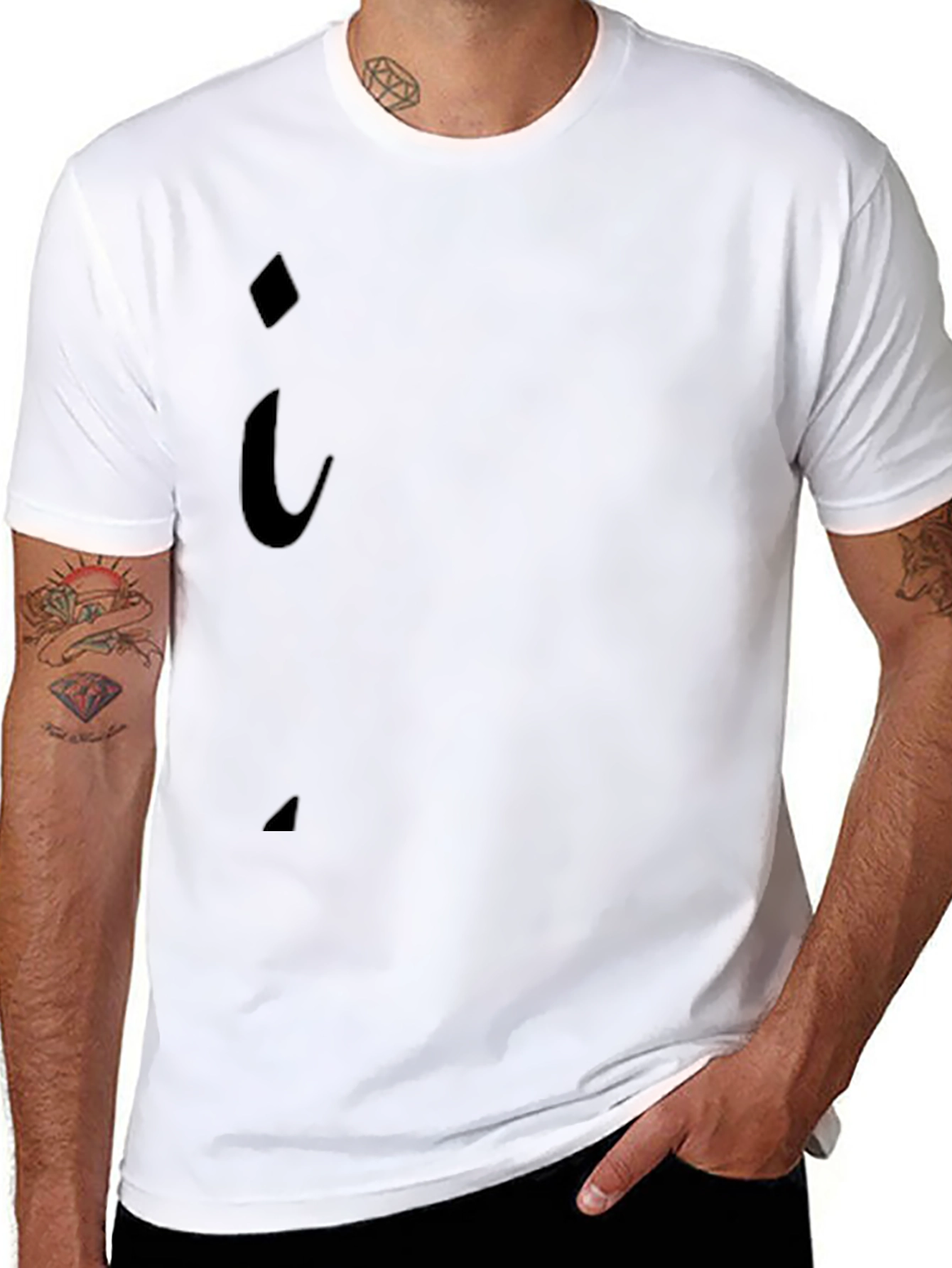 Mens Black Stylish Letter I T-Shirt Casual Wear