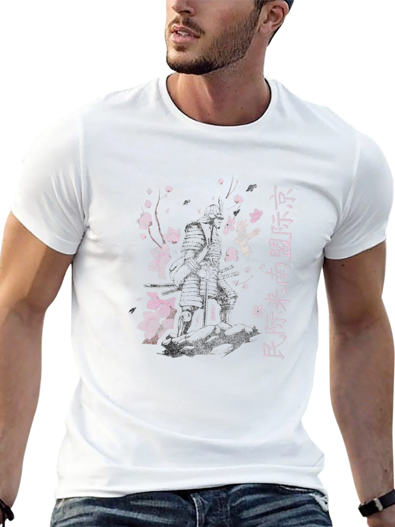 Cherry Blossom Warrior Graphic Tee - Black