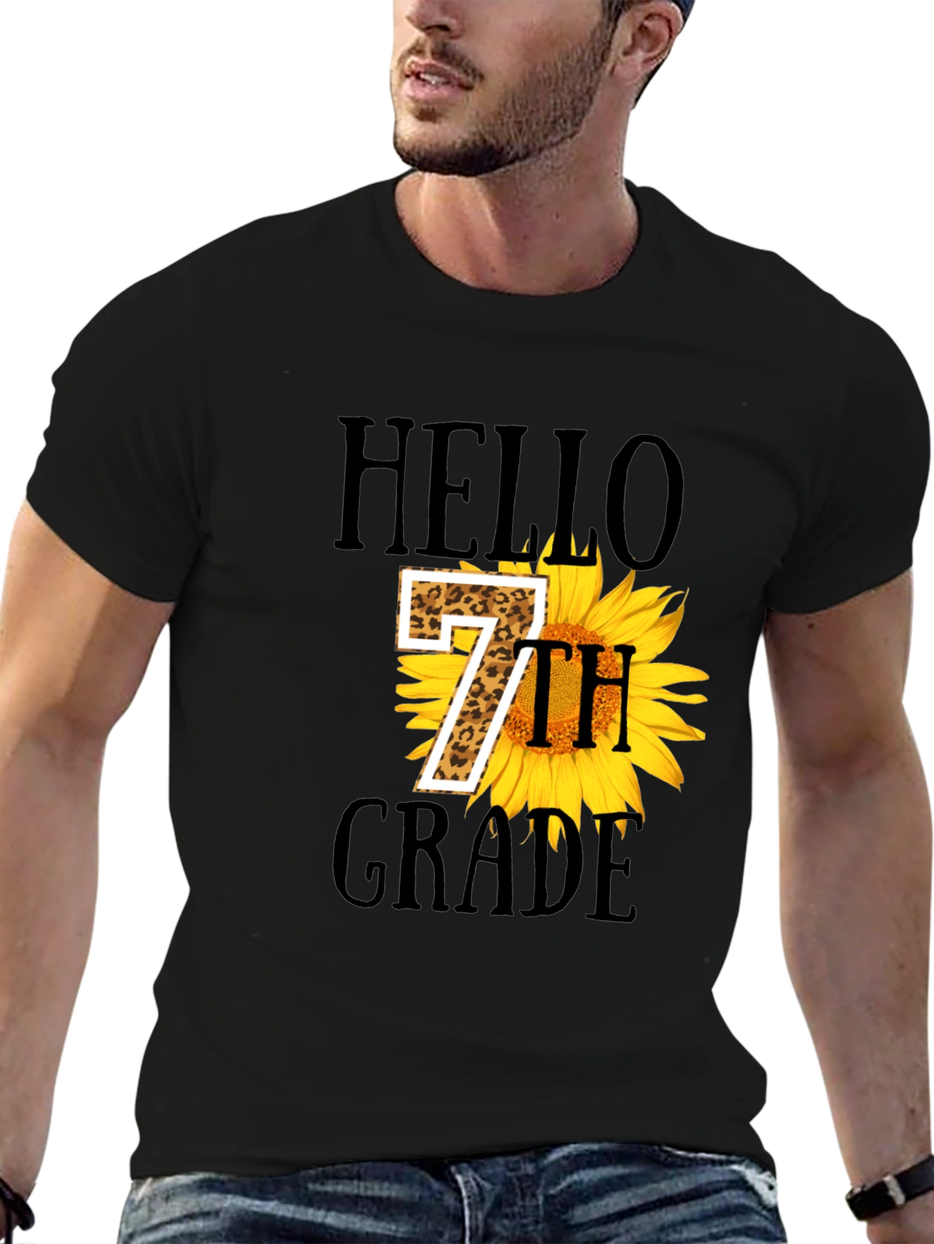 Hello 7th Grade Sunflower Graphic Tee