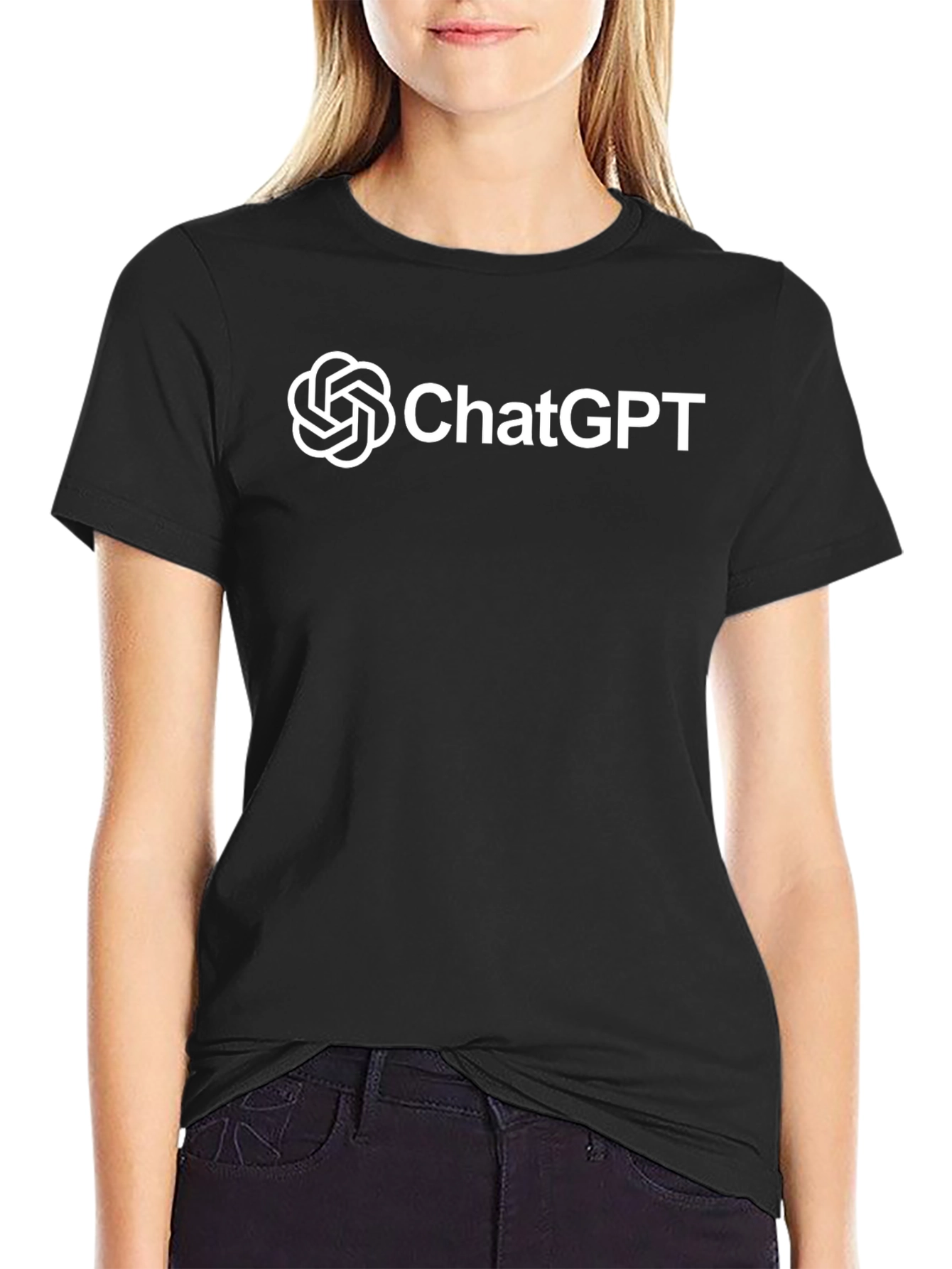 ChatGPT Logo T-Shirt - Black Modern Design