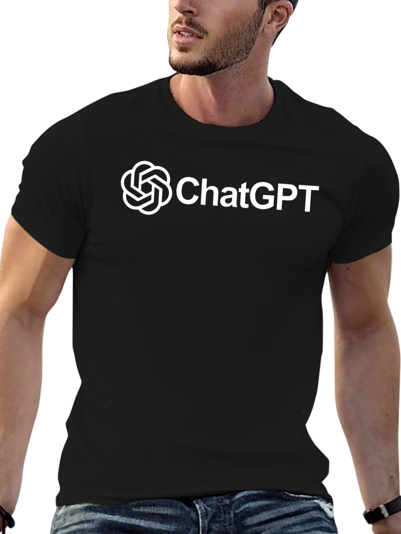 ChatGPT Logo T-Shirt - Black Modern Design