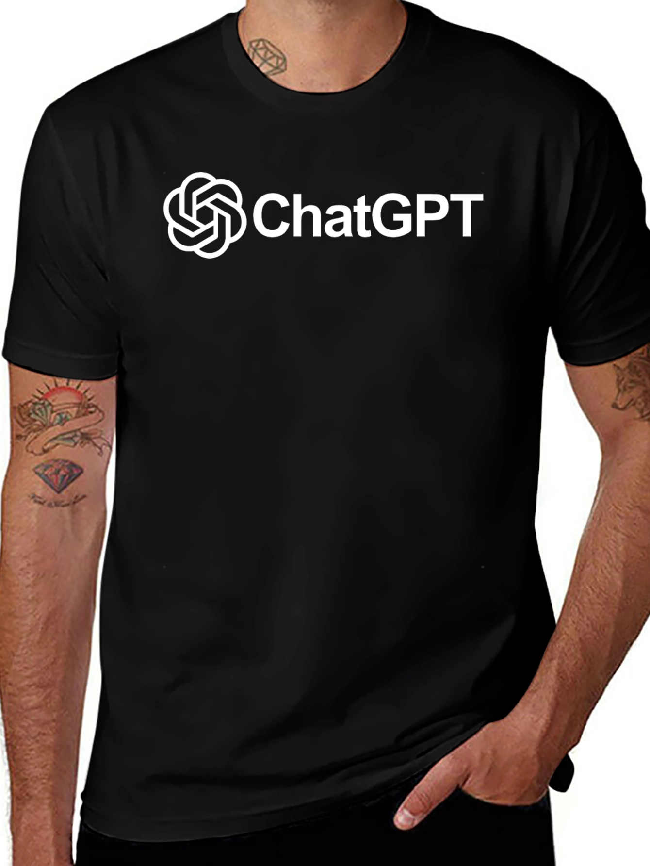 ChatGPT Logo T-Shirt - Black Modern Design