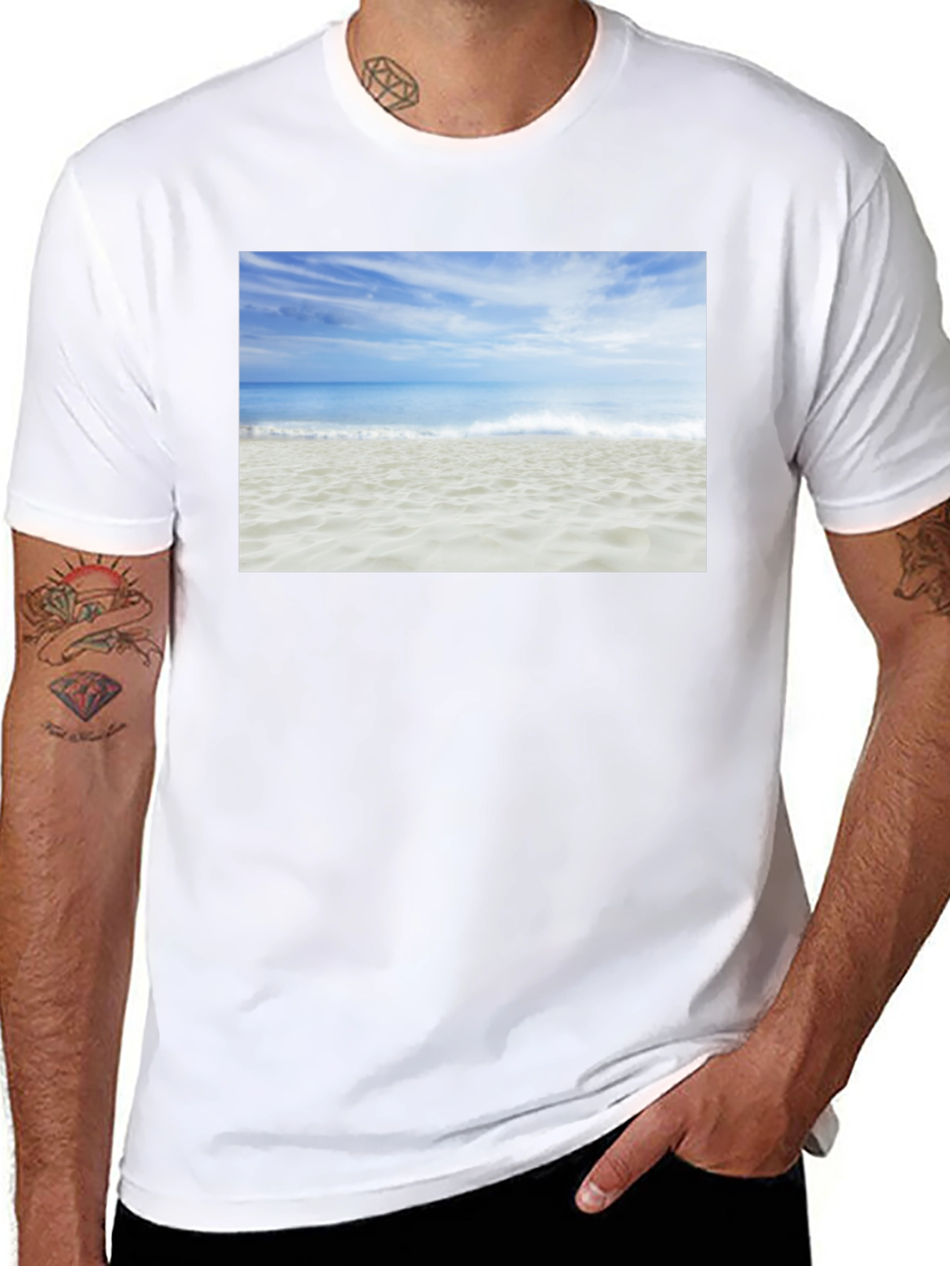 Beach Scene Graphic Tee - Coastal Vibes