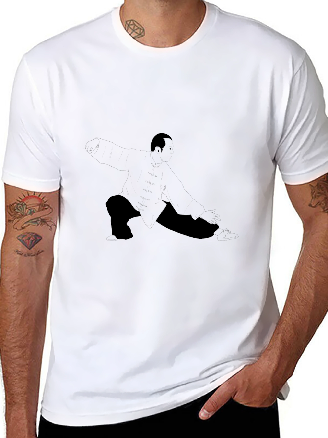 Mens Black Graphic Print Crew Neck T-Shirt