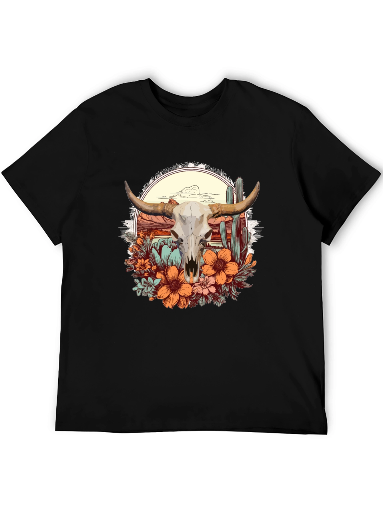 Desert Skull Graphic Tee - Western Style
