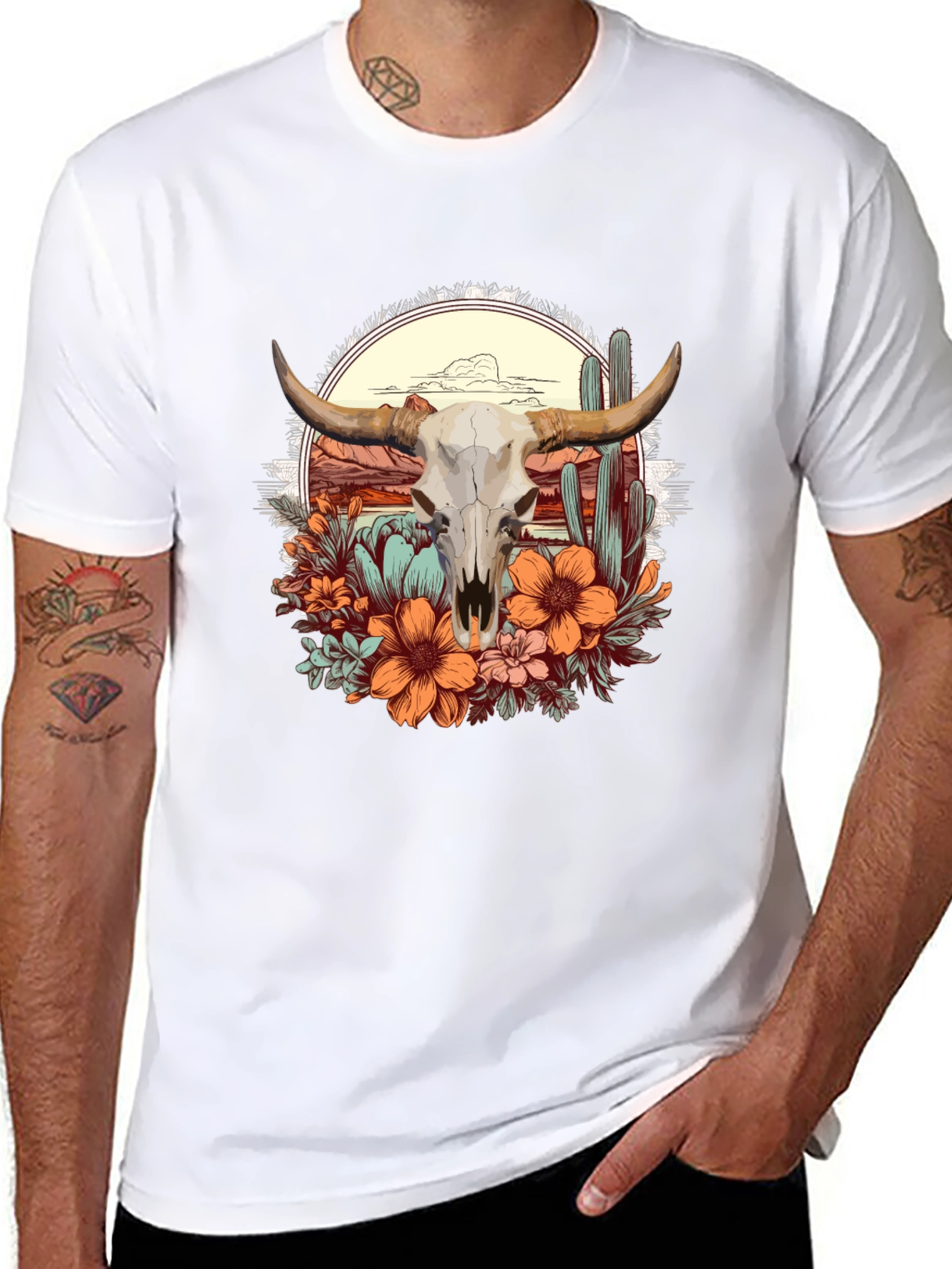 Desert Skull Graphic Tee - Western Style
