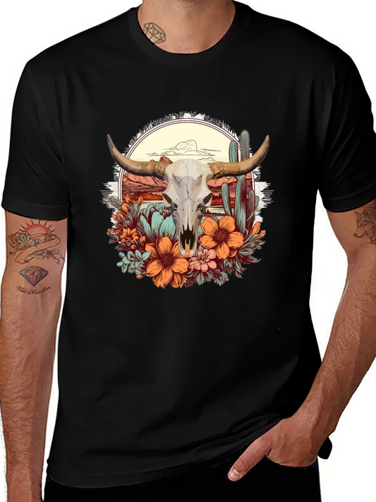Desert Skull Graphic Tee - Western Style