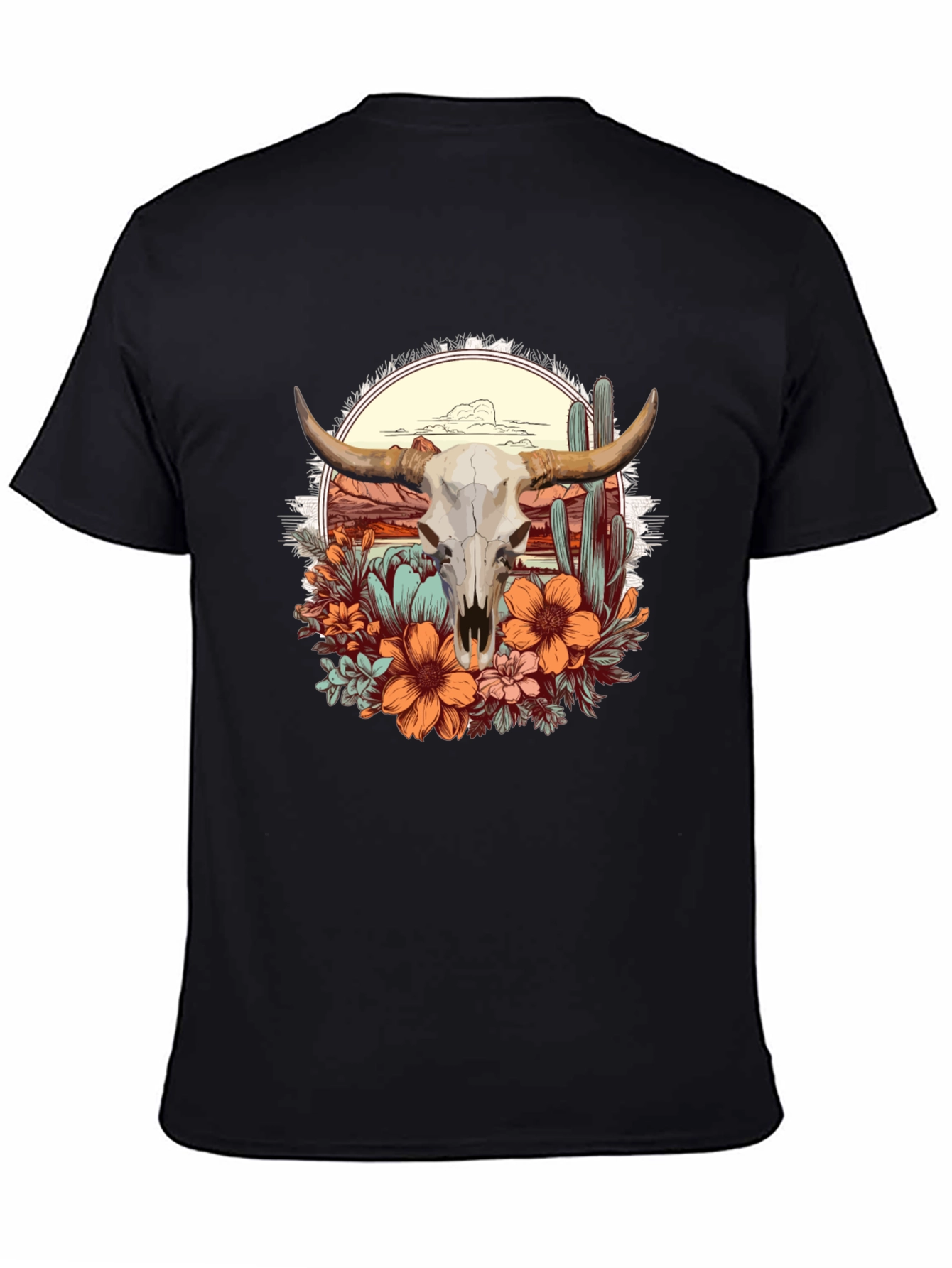 Desert Skull Graphic Tee - Western Style