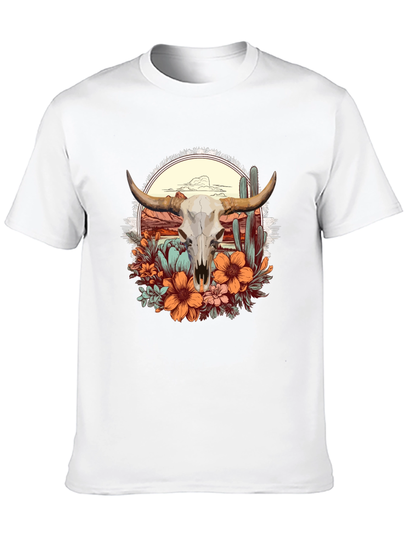 Desert Skull Graphic Tee - Western Style
