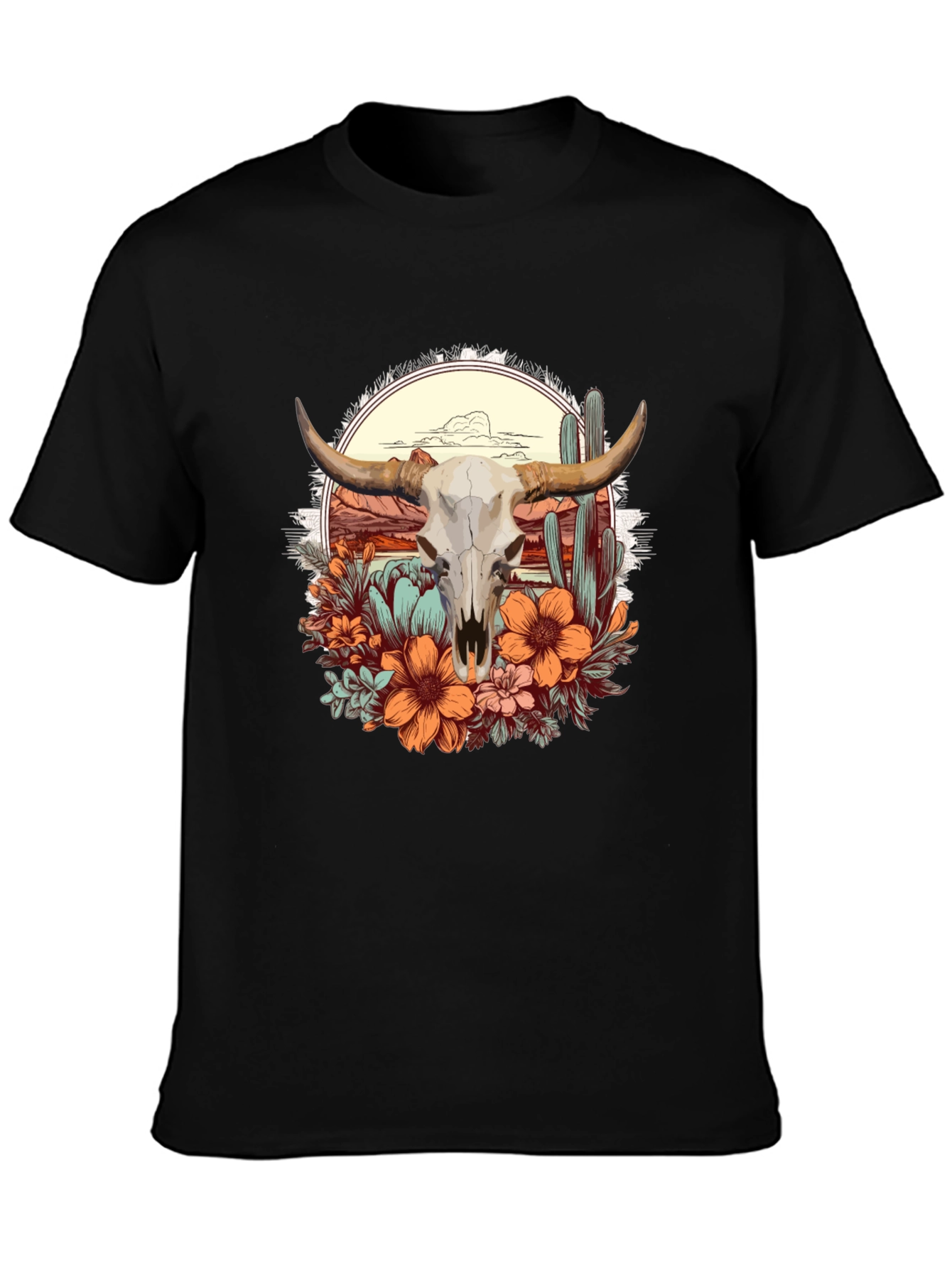 Desert Skull Graphic Tee - Western Style