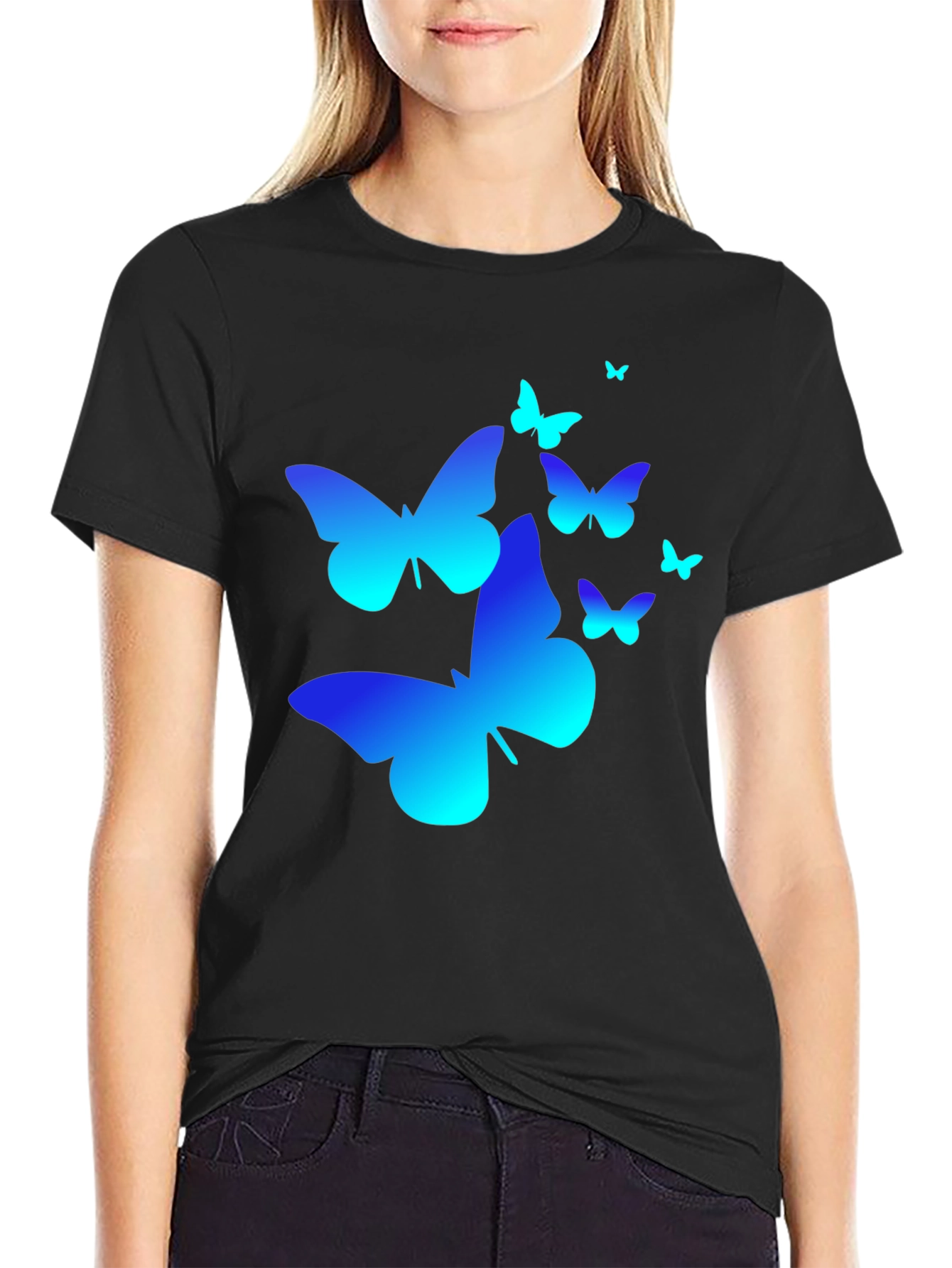 Butterfly Graphic T-Shirt - Black