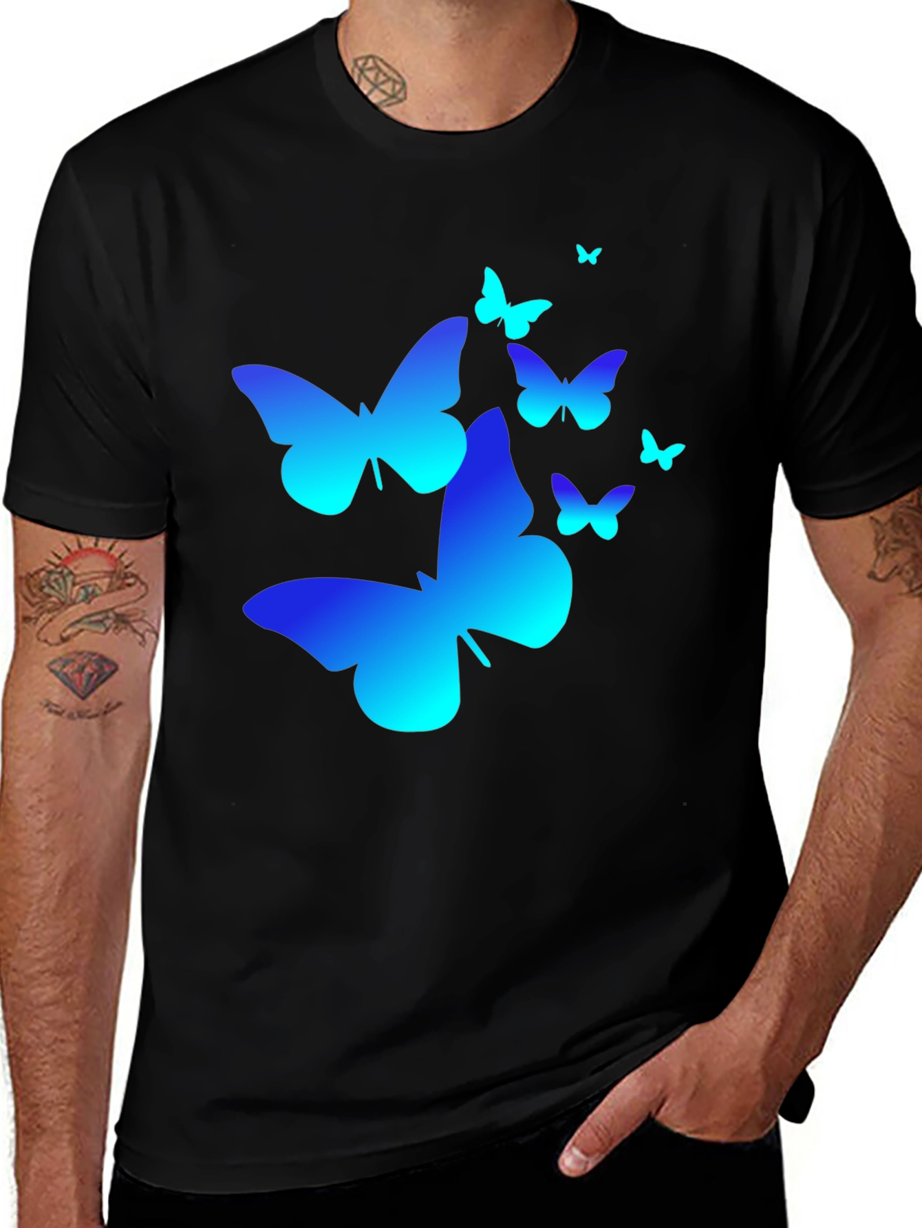 Butterfly Graphic T-Shirt - Black