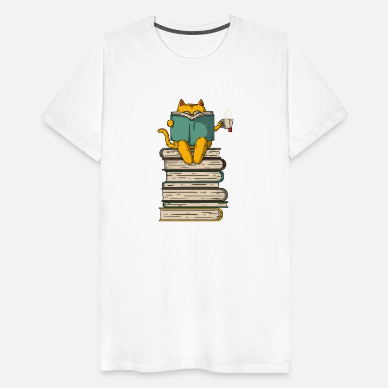Reading Cat Book Tea