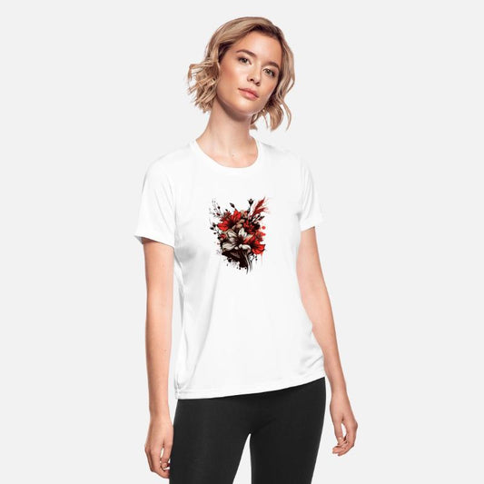 Red Flowers and Love's Tender Touch