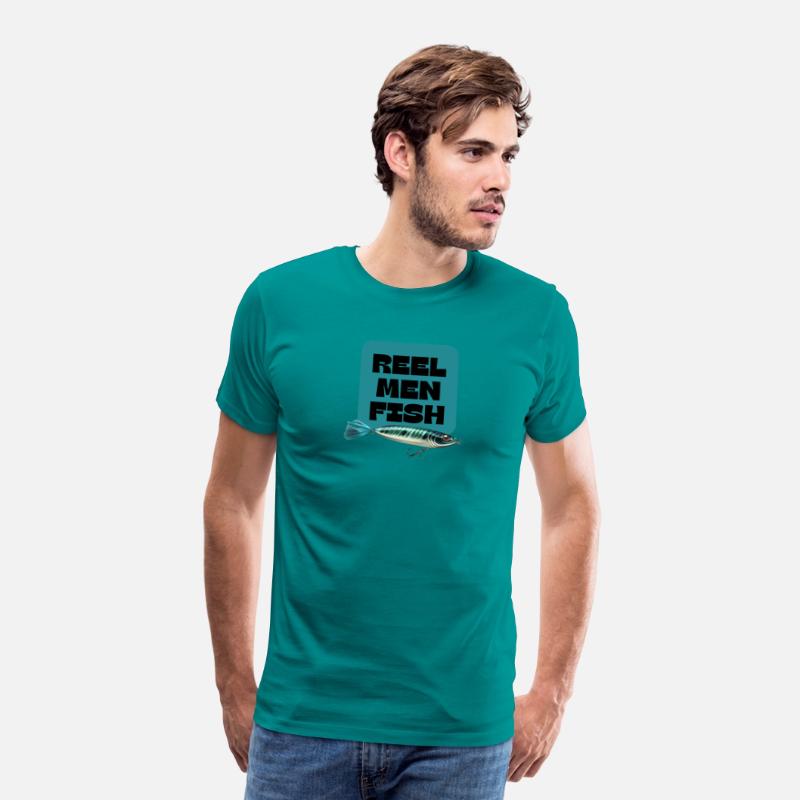 reel men fish blue