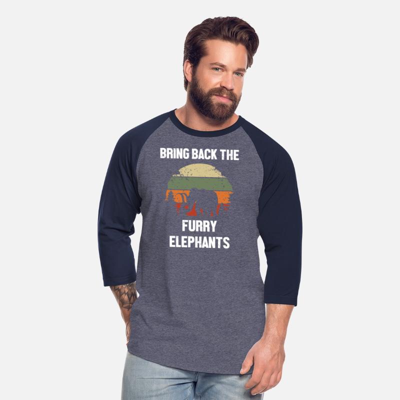 Retro Animal Furry Elephants Funny Woolly Mammoth