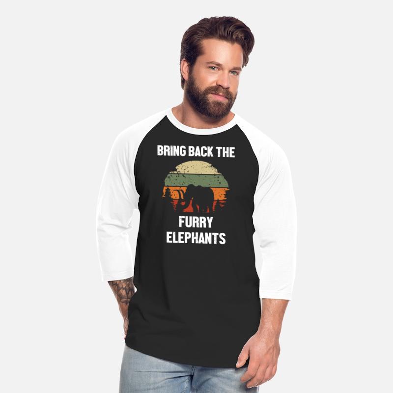 Retro Animal Furry Elephants Funny Woolly Mammoth