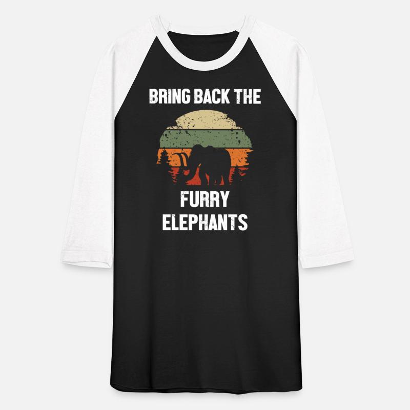 Retro Animal Furry Elephants Funny Woolly Mammoth