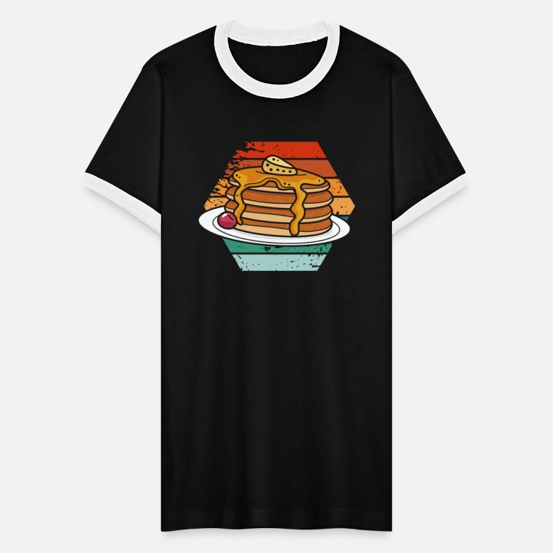 Retro Pancakes with Butter and Cherry