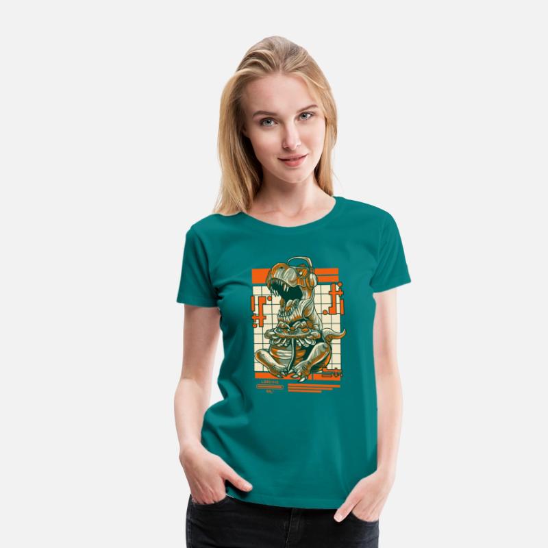 Retro T Rex Gamer Video Games Dinosaur