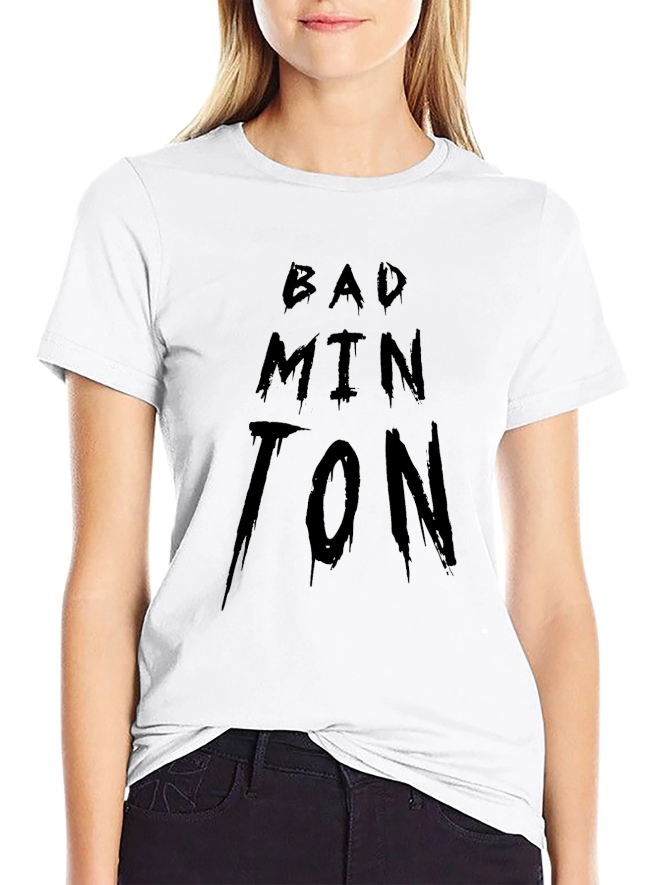 Badminton Graphic Tee - Black Sport T-Shirt