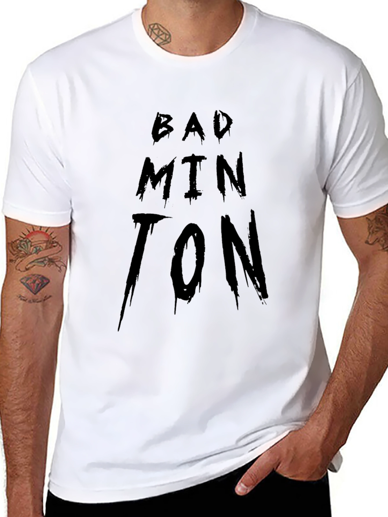 Badminton Graphic Tee - Black Sport T-Shirt