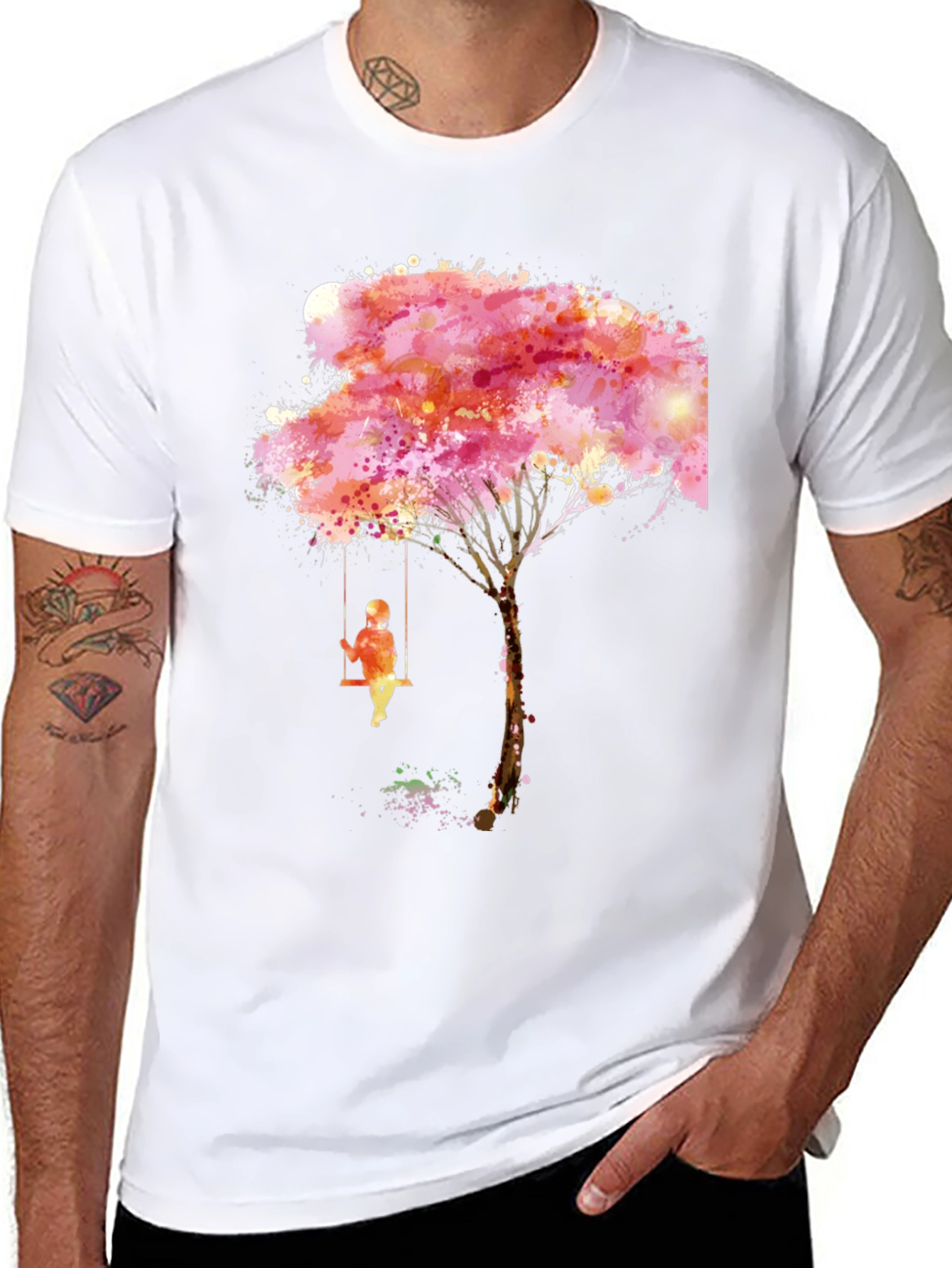 Artistic Tree Swing Graphic Tee - Relaxed Fit