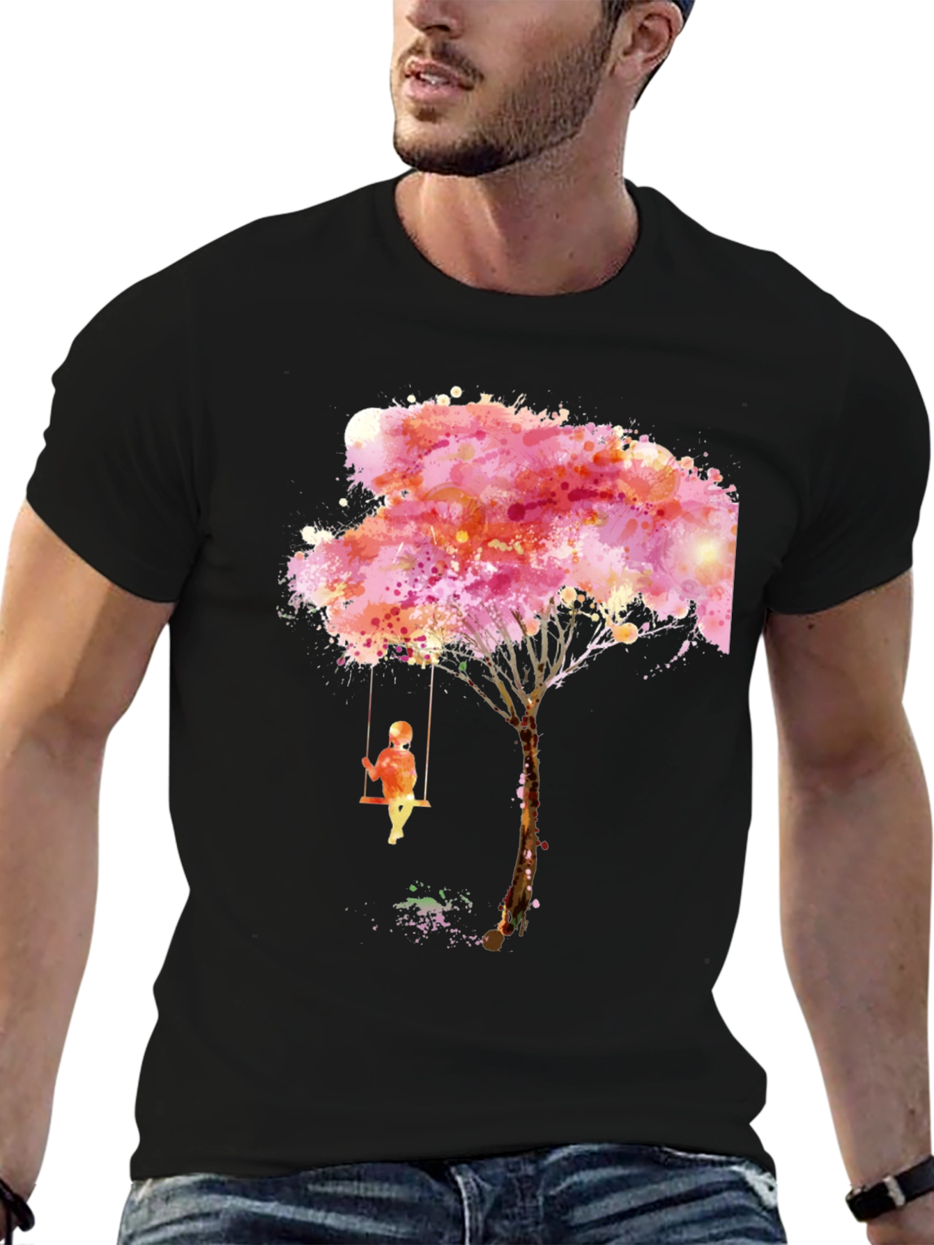 Artistic Tree Swing Graphic Tee - Relaxed Fit