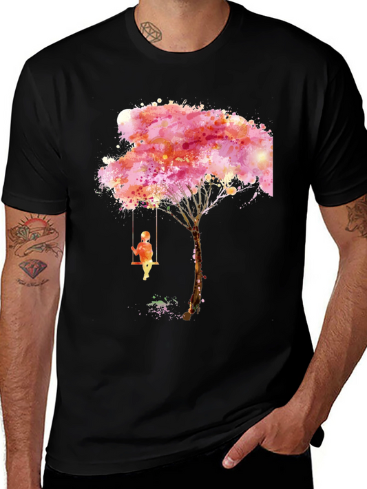 Artistic Tree Swing Graphic Tee - Relaxed Fit