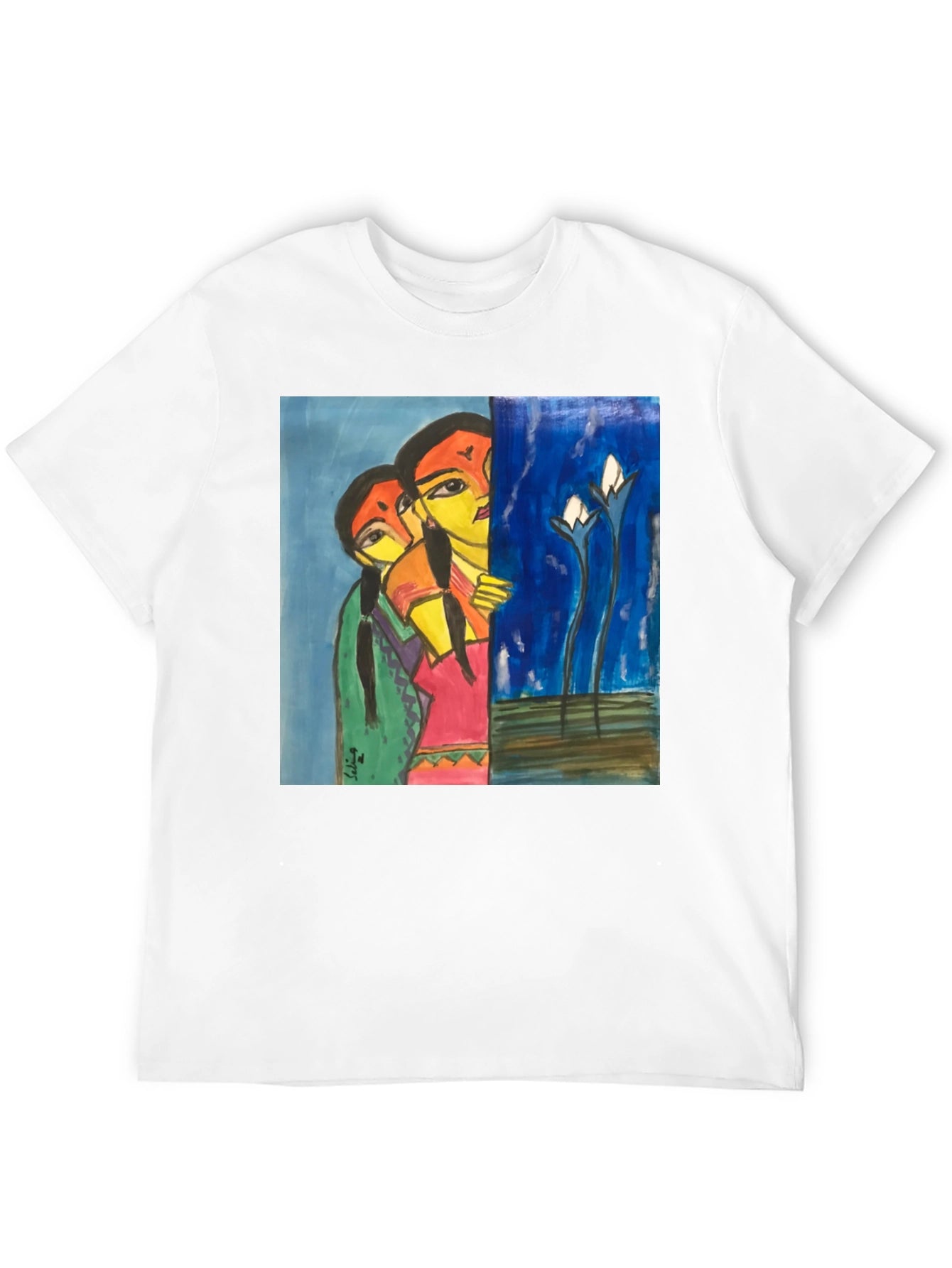Unique Art Print Black T-Shirt