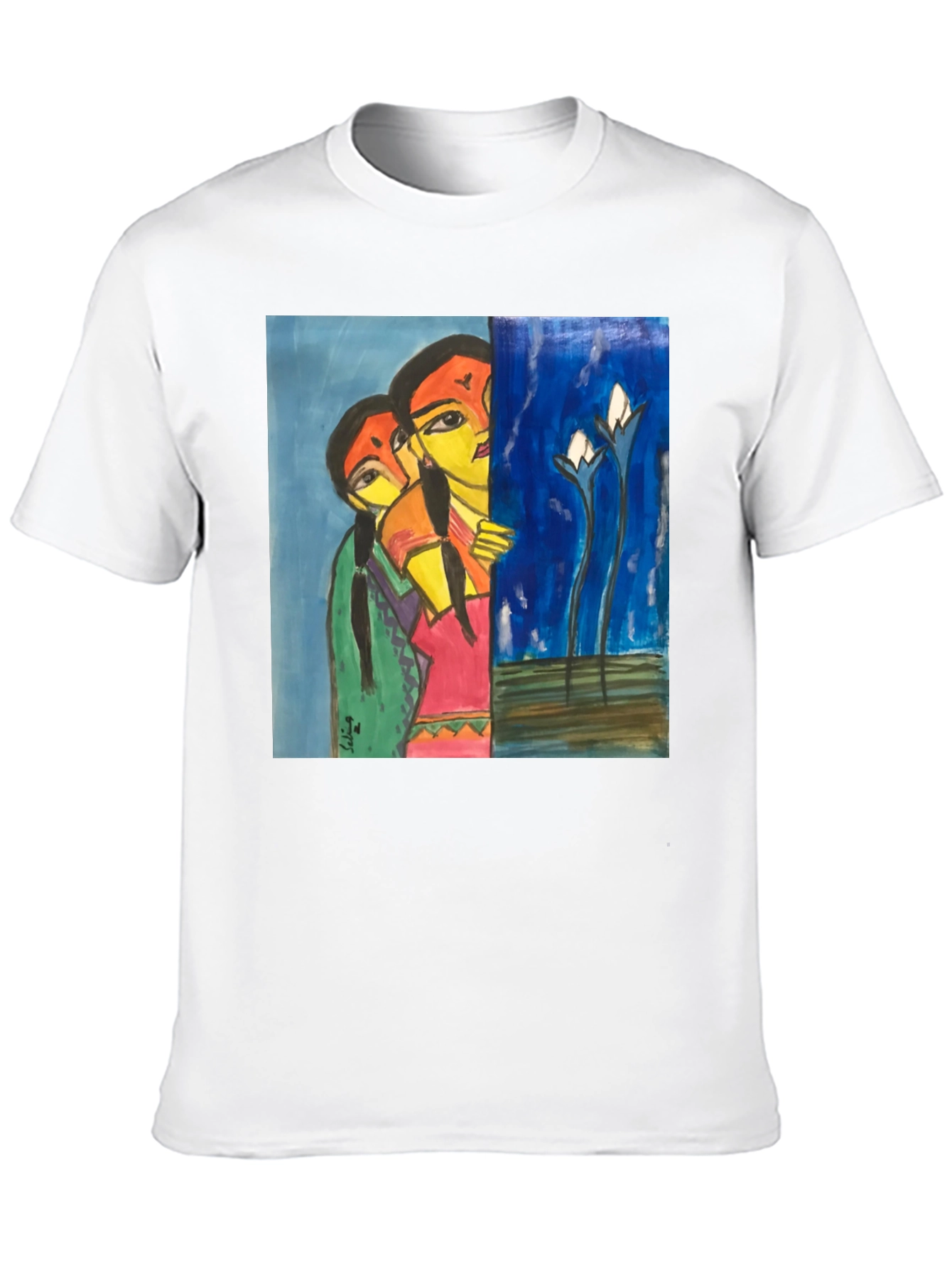 Unique Art Print Black T-Shirt