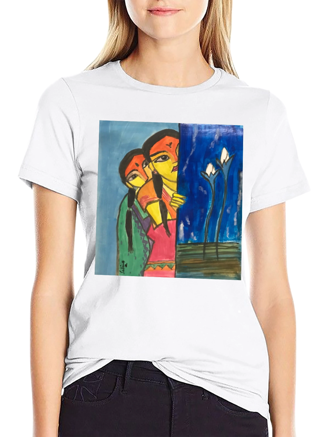 Unique Art Print Black T-Shirt