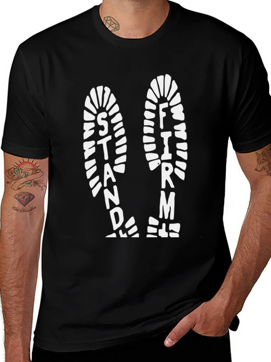 Stand Firm Print Black Graphic Tee