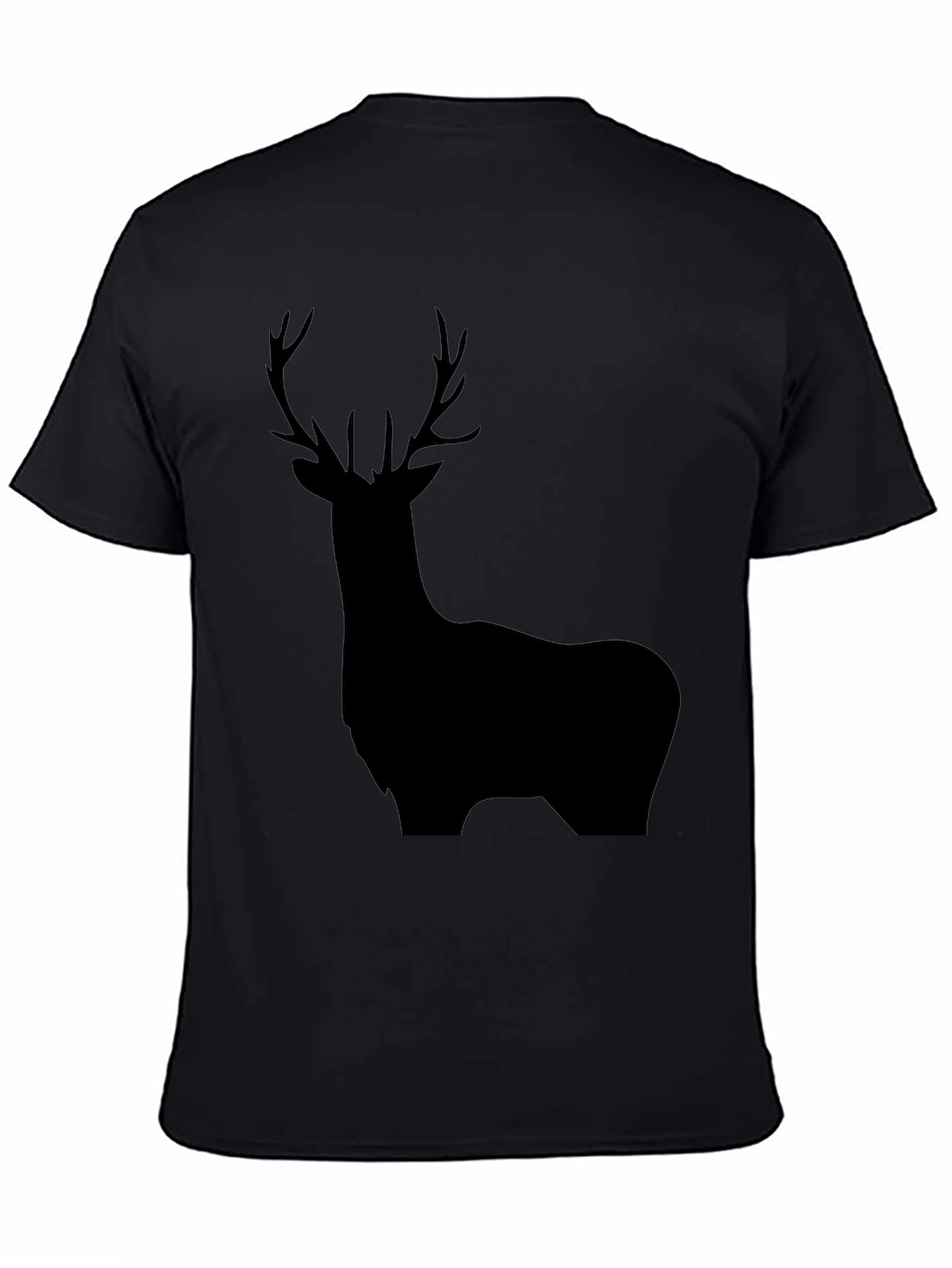 Deer Silhouette Black Graphic Tee - Mens Casual Shirt
