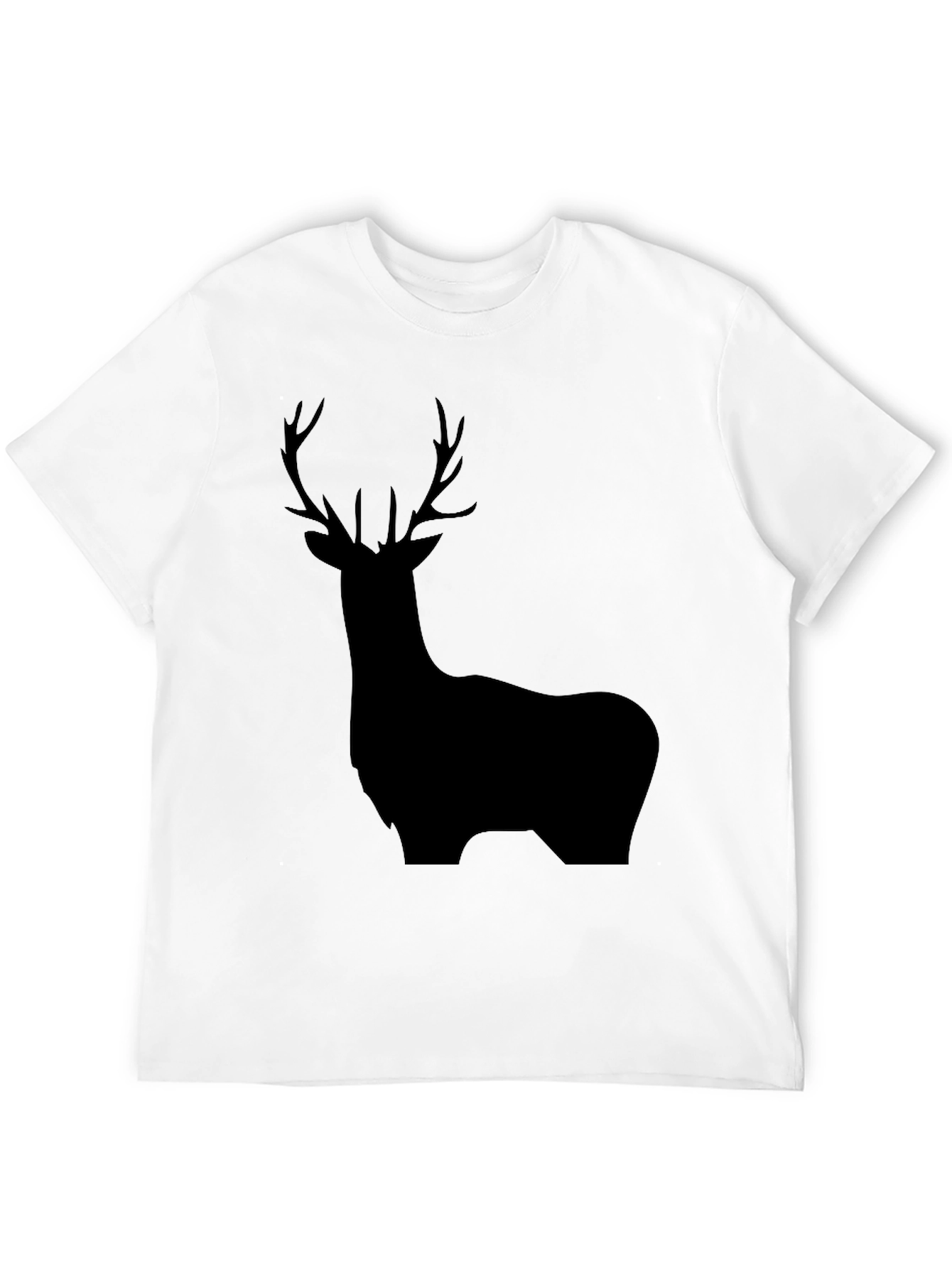 Deer Silhouette Black Graphic Tee - Mens Casual Shirt