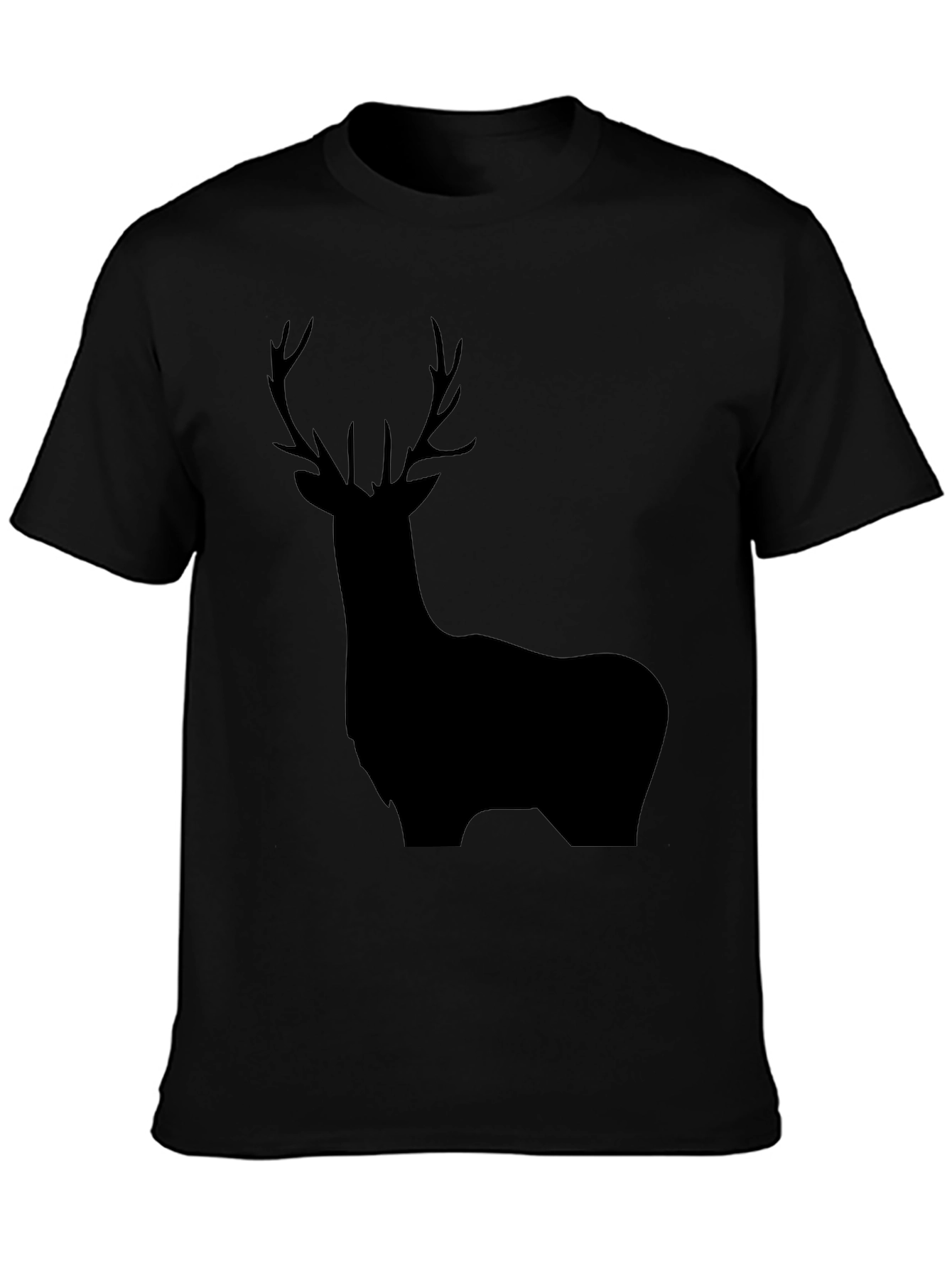 Deer Silhouette Black Graphic Tee - Mens Casual Shirt