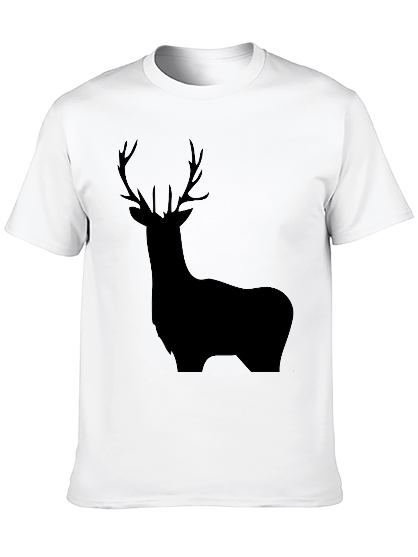 Deer Silhouette Black Graphic Tee - Mens Casual Shirt