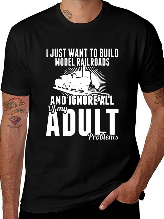 Model Railroads Adult Problems T-Shirt