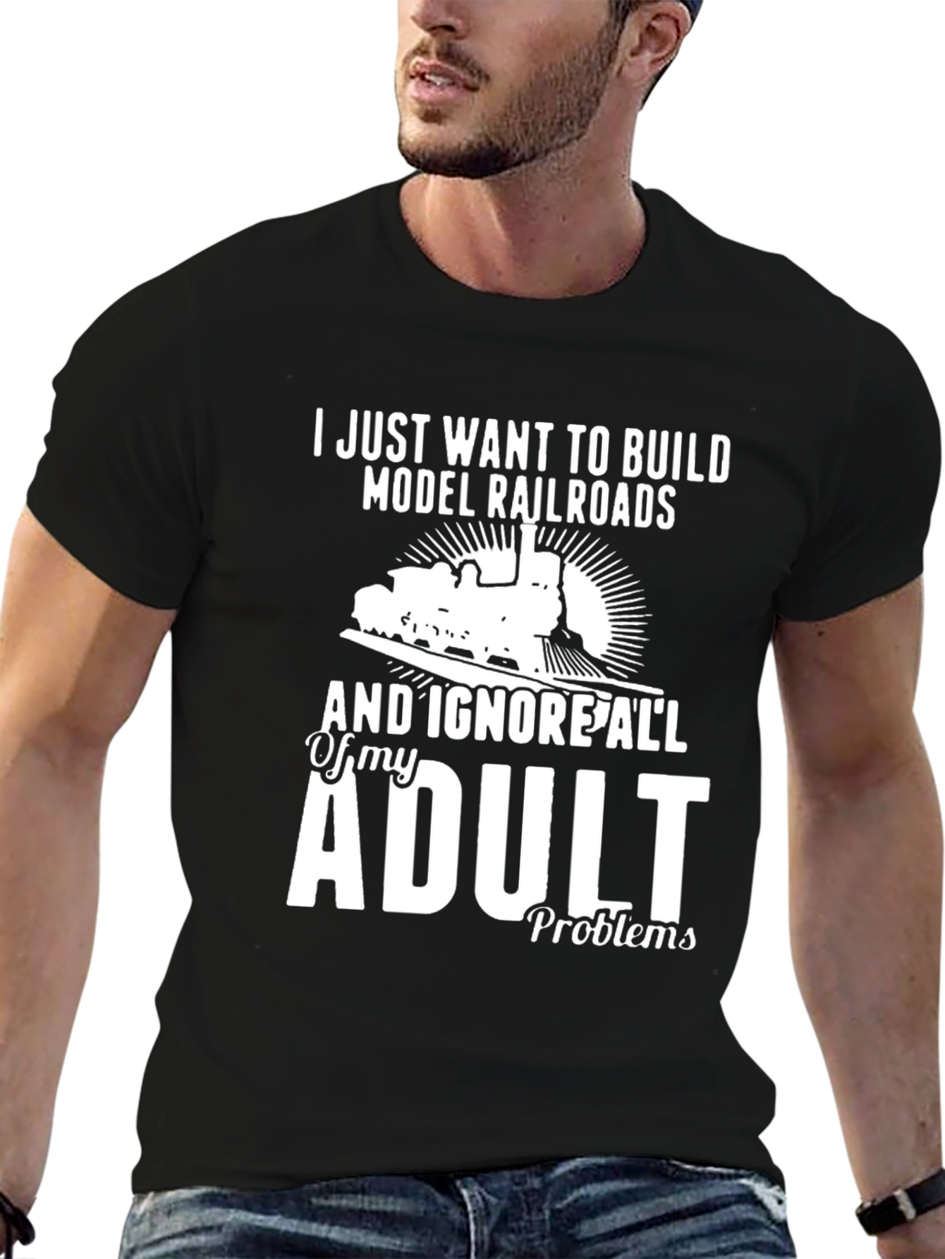Model Railroads Adult Problems T-Shirt