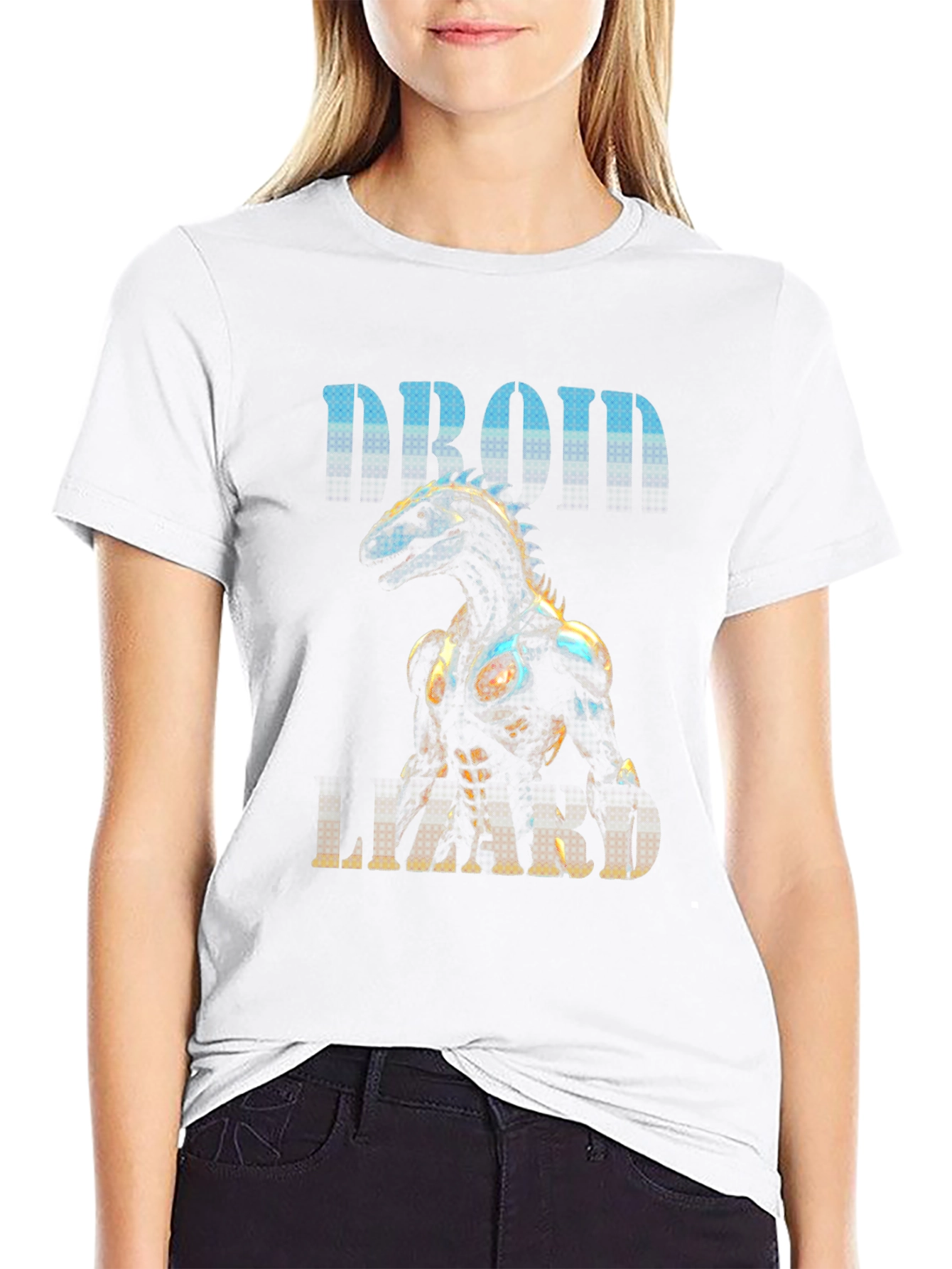 Droid Lizard Graphic Tee - Unique Robot Animal Design