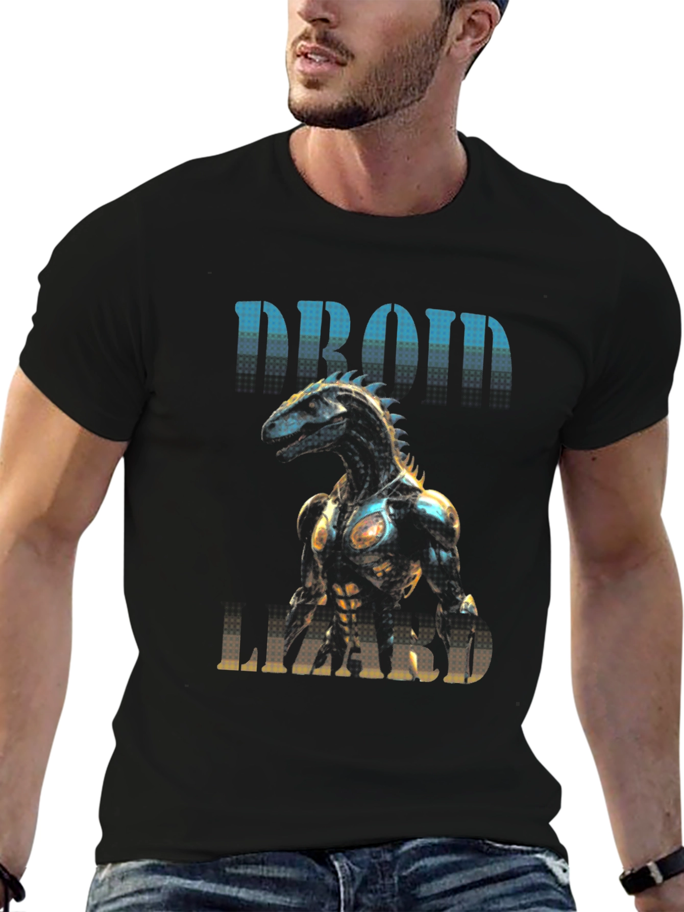 Droid Lizard Graphic Tee - Unique Robot Animal Design