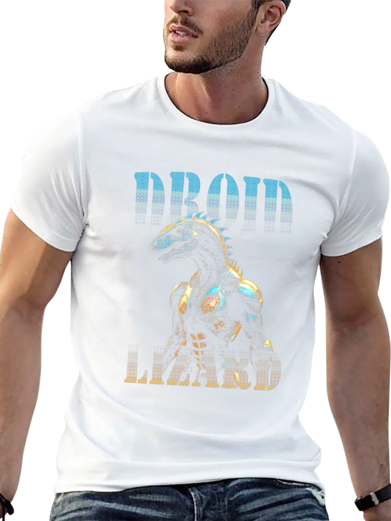 Droid Lizard Graphic Tee - Unique Robot Animal Design